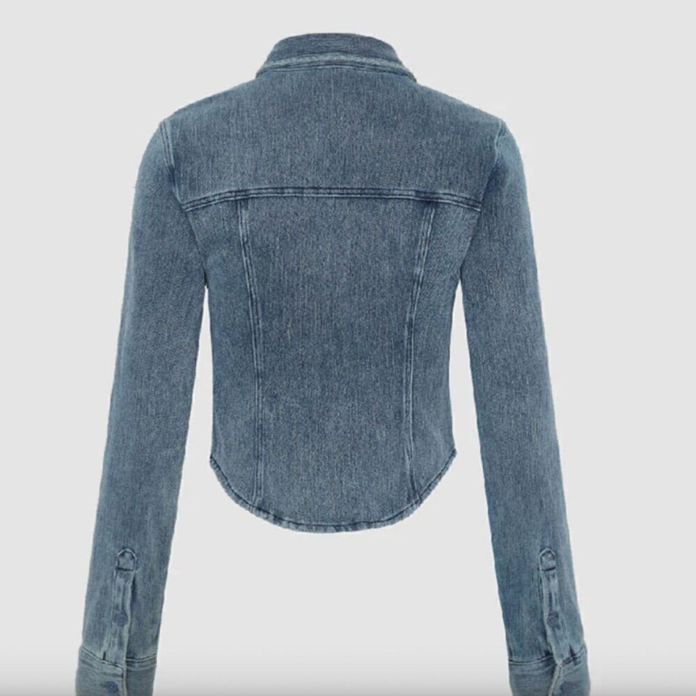 Urban Revivo Button Up Skinny Denim Shirt - Picture 4 of 4